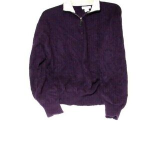Oliver Perry Purple with Gray Collar Cashmere M
